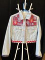Twins collage upcycled jean jacket 