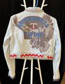 Twins collage upcycled jean jacket 