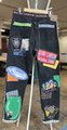 USA travel patchwork collage jeans