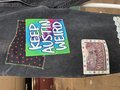 USA travel patchwork collage jeans
