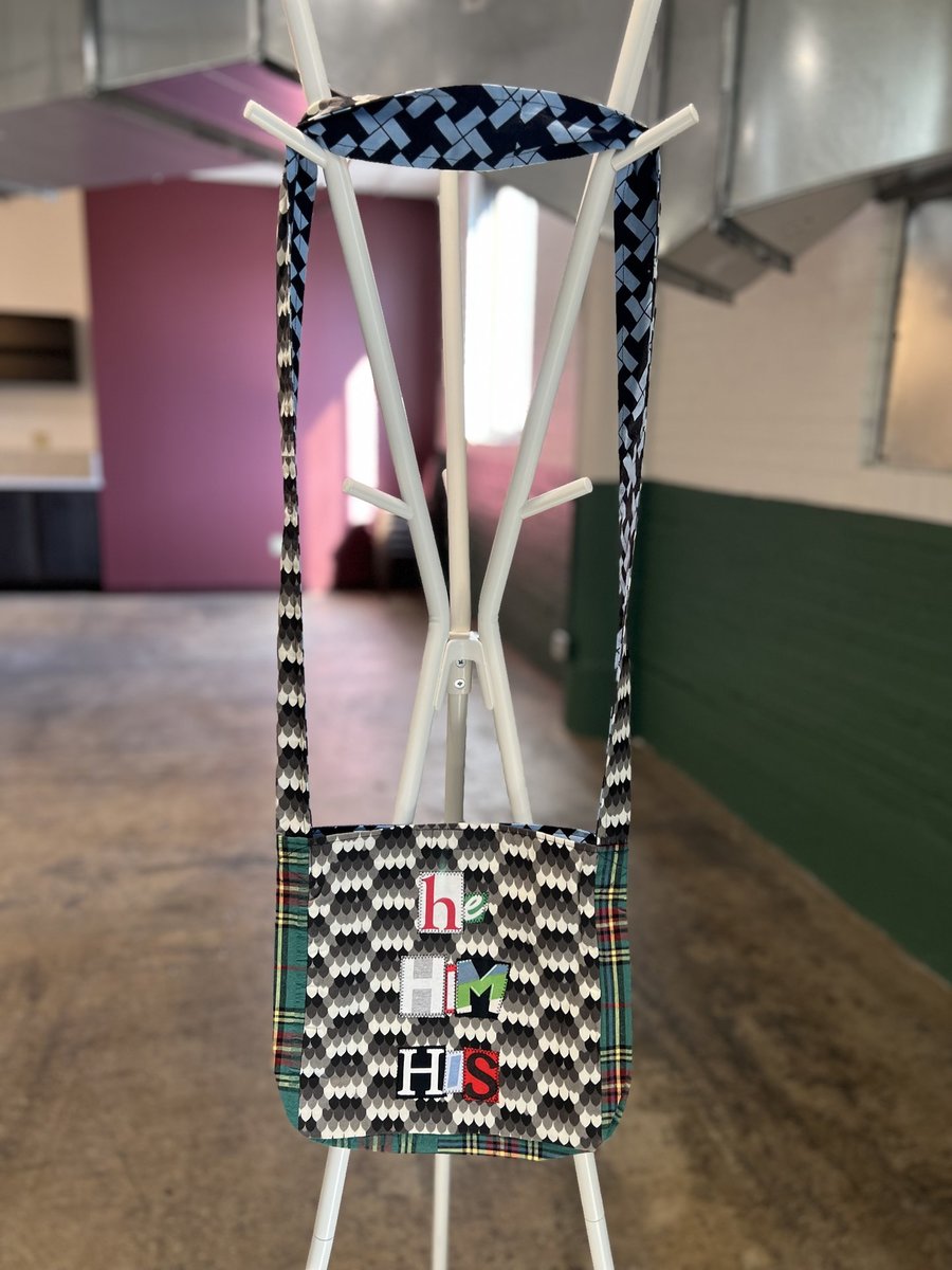 He him crossbody bag gray and green 