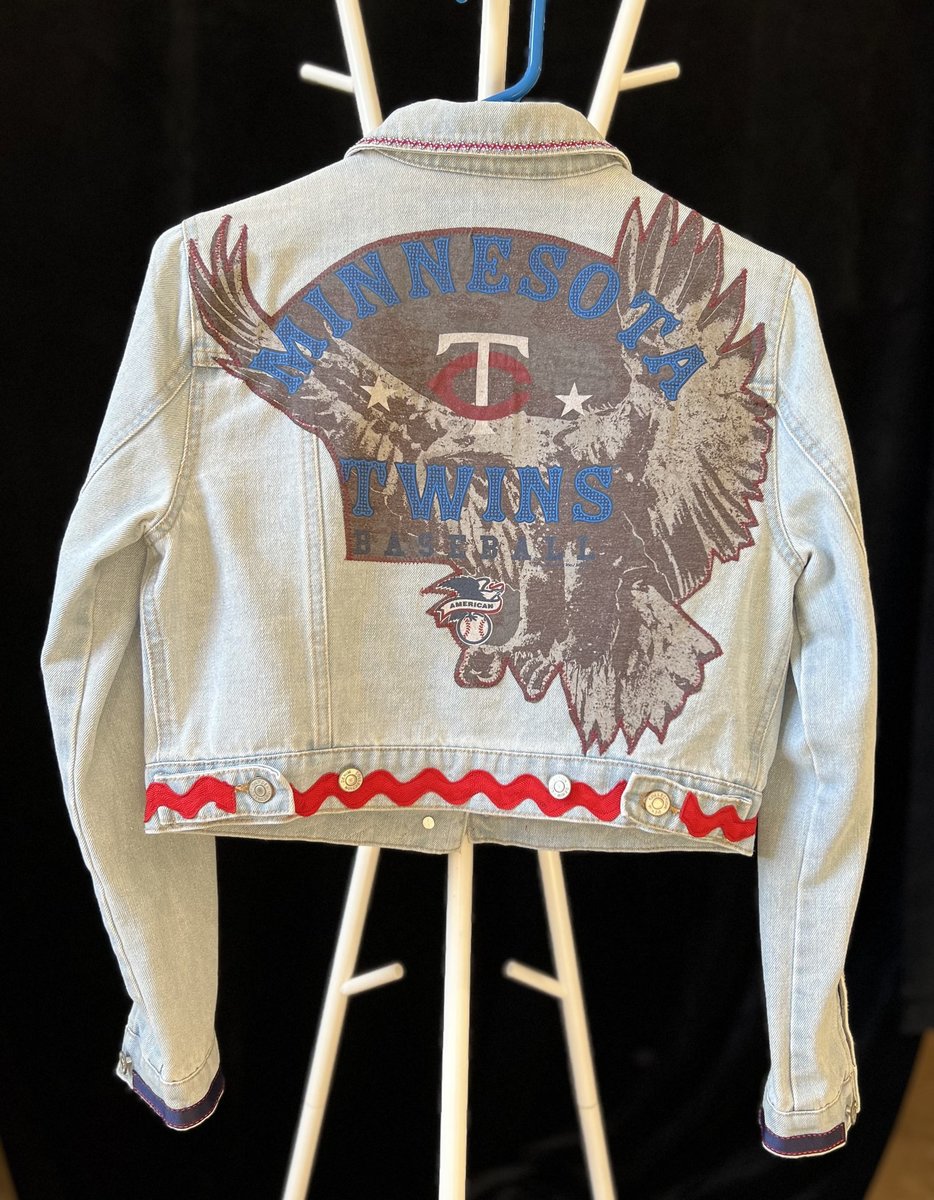 Twins collage upcycled jean jacket 