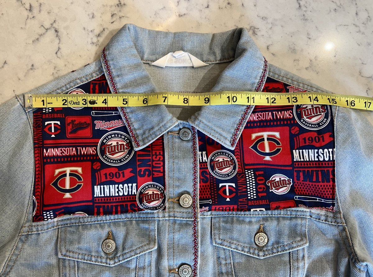 Twins collage upcycled jean jacket 