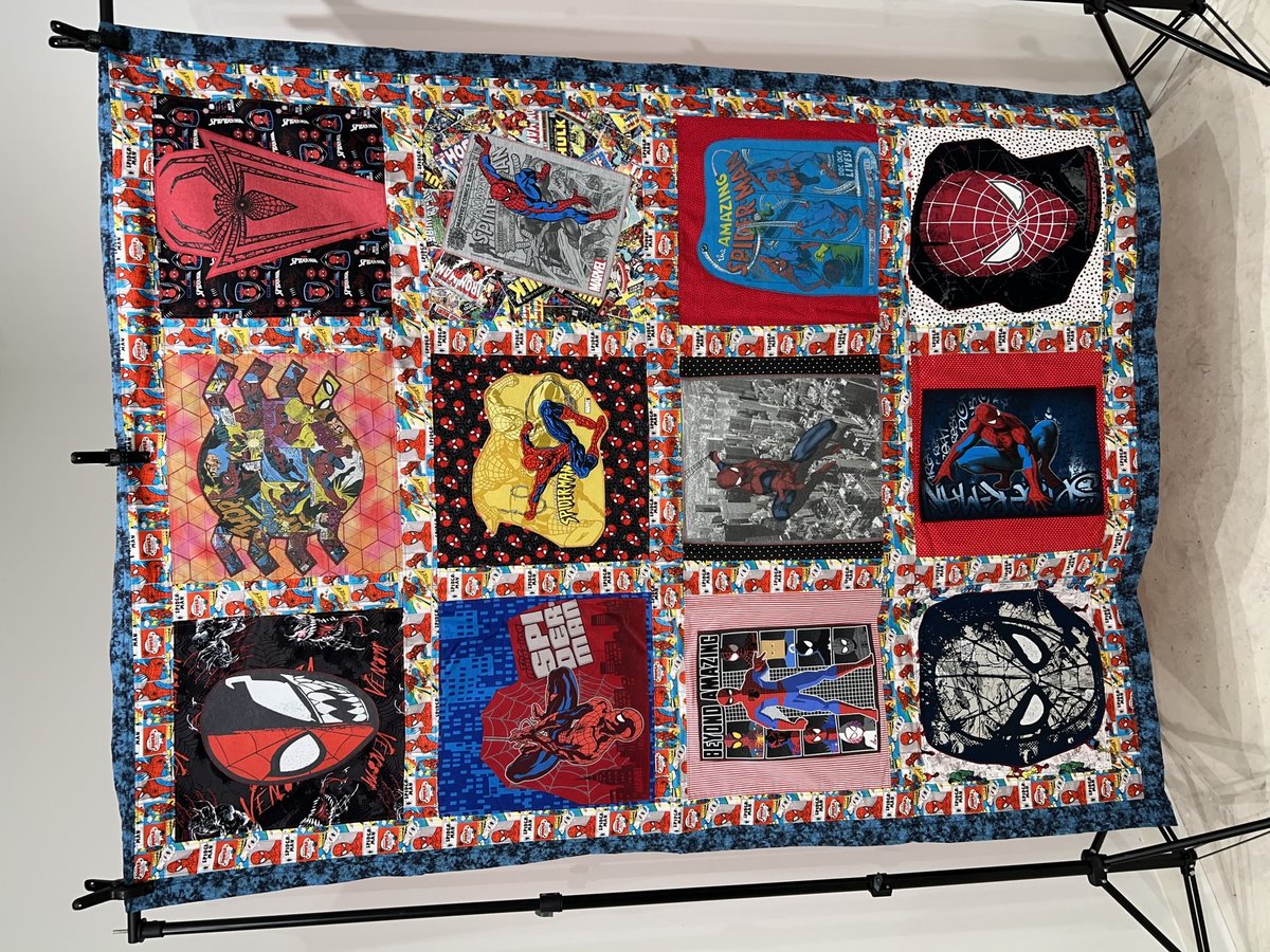 Spider-Man Tshirts blanket upcycled handmade one of a kind