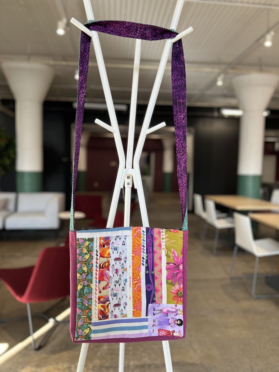 Bright animal collage crossbody bag 