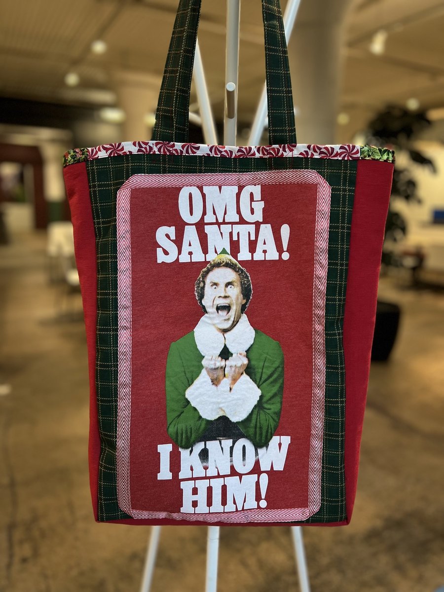 Elf OMG Santa tshirt market bag