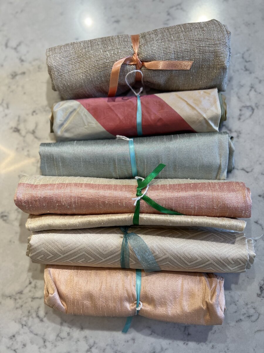 Fabric remnant bundle 4 silk/satin