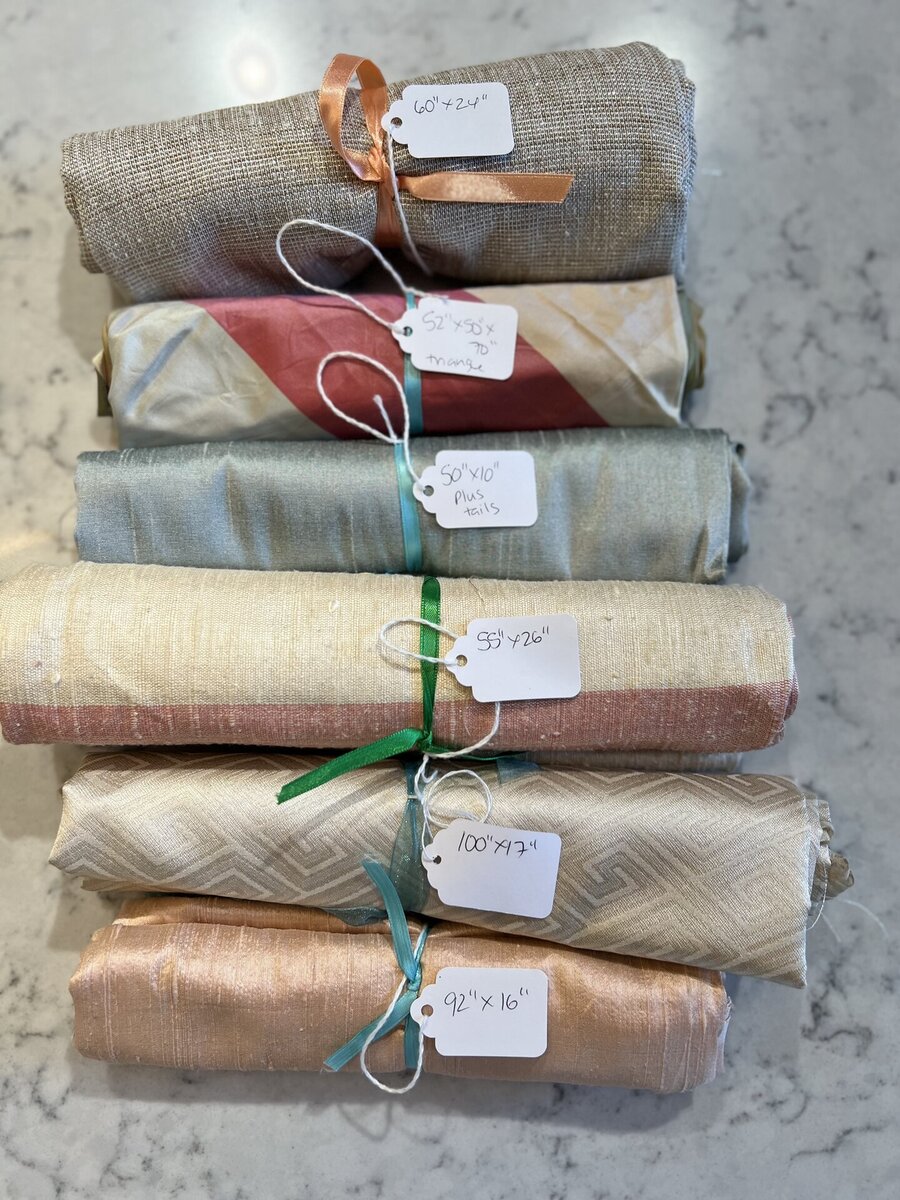 Fabric remnant bundle 4 silk/satin