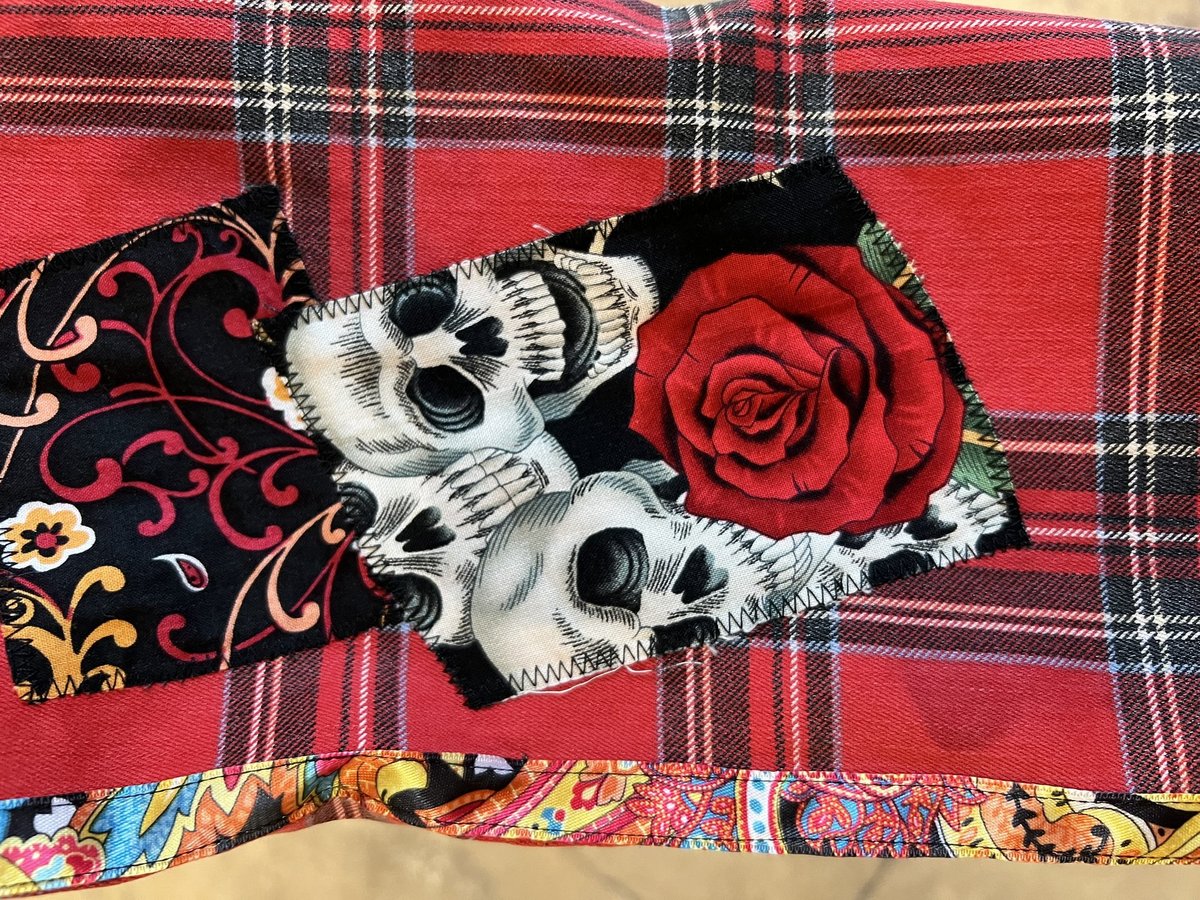 Red plaid fears patchwork upcycled pants