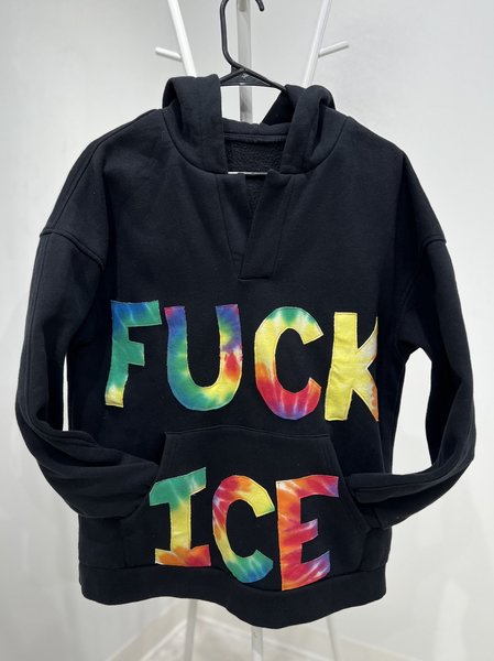 F*ck ice upcycled hoodie