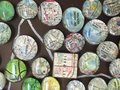 Upcycled map magnets one dozen