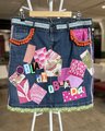 On La di Beatles patchwork upcycled Jean skirt