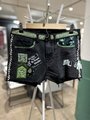 Slytherin upcycled custom patchwork collage shorts size 30”