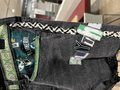 Slytherin upcycled custom patchwork collage shorts size 30”