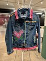 Animal collage patchwork upcycled Jean jacket. 