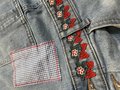 Strawberry collage overall shorts size women’s small
