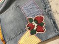 Strawberry collage overall shorts size women’s small