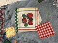 Strawberry collage overall shorts size women’s small