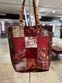 Burgundy scrap squares market bag
