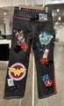 Wonder Woman custom patchwork collage Levi’s jeans