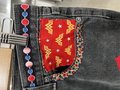 Wonder Woman custom patchwork collage Levi’s jeans