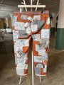 Gray and rust patchwork upcycled pants
