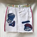 Smurf altered collage skirt