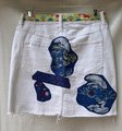 Smurf altered collage skirt