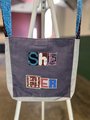 She her crossbody bag purple and gray 