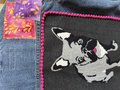 Puppy patchwork upcycled Jean jacket youth large