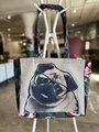 Glasses pug Tshirt market bag