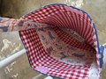 Blue and flowers dog Tshirt crossbody bag 