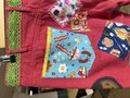 Funny food upcycled patchwork collage jeans