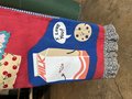 Funny food upcycled patchwork collage jeans