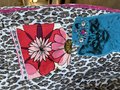 Glitter kitties patchwork collage upcycled jeans
