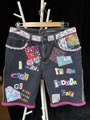 Indoor cat patchwork collage shorts