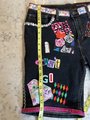 Indoor cat patchwork collage shorts