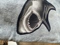 Sharks altered denim skirt