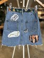 Owl and friends altered denim skirt