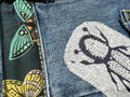 Owl and friends altered denim skirt