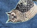 Owl and friends altered denim skirt
