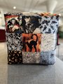 Halloween fabric sampler cube pillow