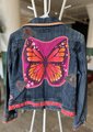 Butterfly patchwork collage Jean jacket