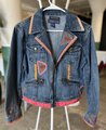 Butterfly patchwork collage Jean jacket