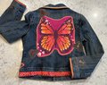 Butterfly patchwork collage Jean jacket