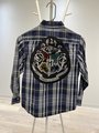 Hogwarts crest altered shirt kids M blue