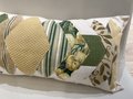 Yellow and green diamond pillow