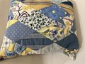 Blue and yellow diamond pillow