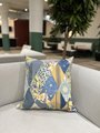 Blue and yellow diamond pillow