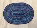 Purple and green rope wrapped rug or tabletopper